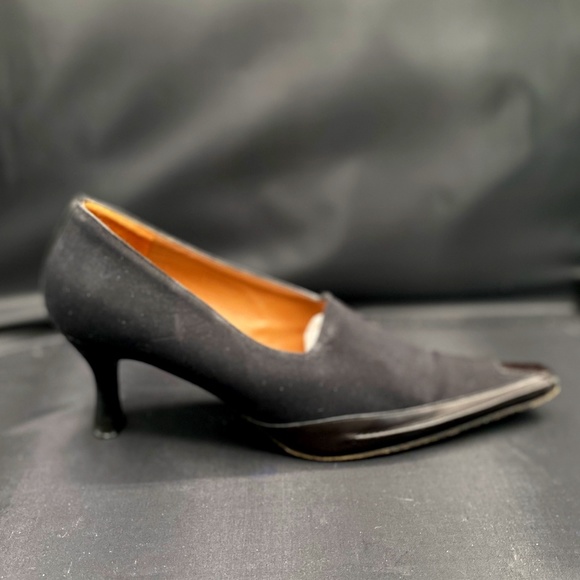 Donald J. Pliner Black Canvas & Leather Shoes - Picture 5 of 13